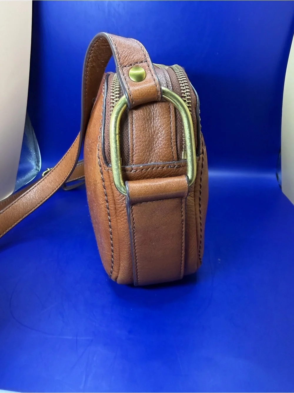Fossil “Elle” Small Crossbody Brown Leather Bag